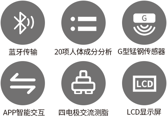 四电级体脂秤功能图标